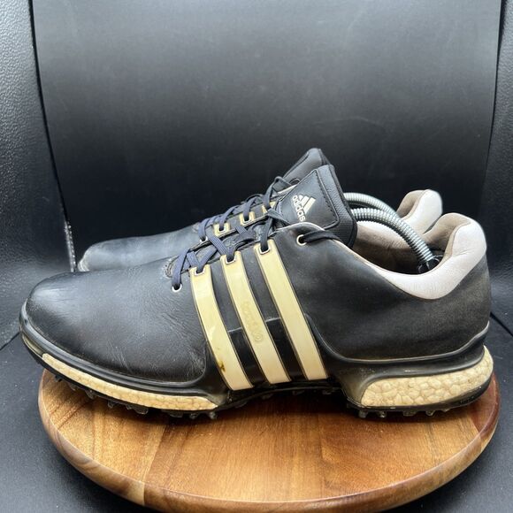 Adidas Men\'s Size 13 Tour 360 Boost Golf Shoes Black Leather  Sneakers Q44945